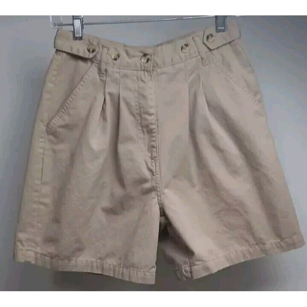 Newport News Women Size 8 27" EasyStyle Khaki Shorts 5.5" Inseam Vintage 90s